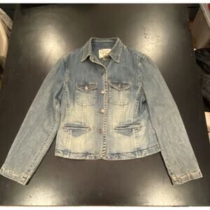 Vtg WL9912 Cripple Creek Western Jacket Womens Large Blue Denim Cotton Cowgirl